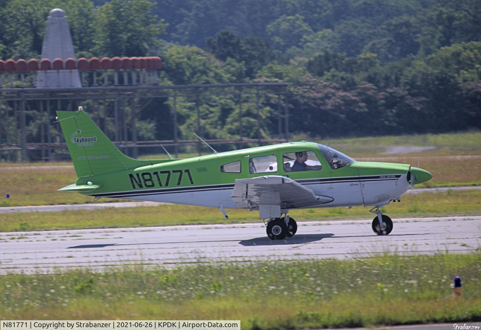 N81771, 1980 Piper PA-28-181 C/N 28-8090269, Departing for general flying from runway 21R