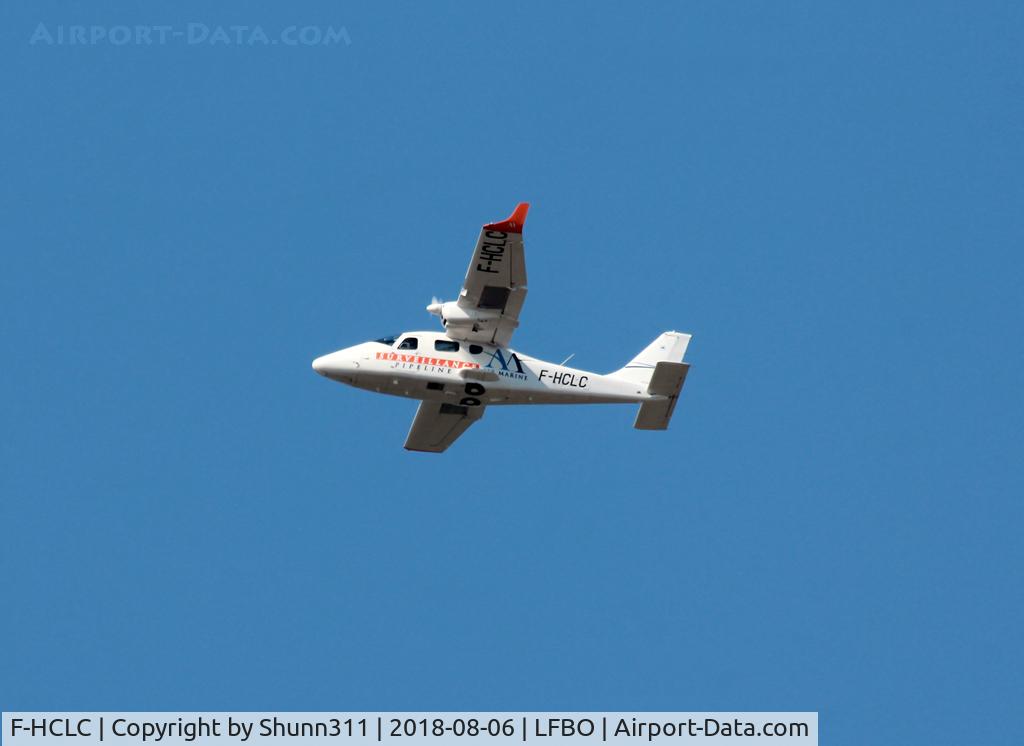 F-HCLC, 2017 Tecnam P-2006T C/N 027, Passing above LFBO Airport...