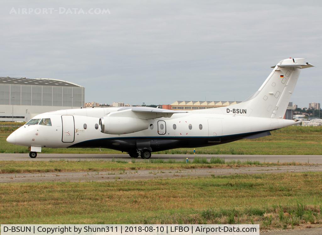 D-BSUN, 2000 Fairchild Dornier 328-300 328JET C/N 3147, Taxiing holding point rwy 32R for departure... Used by Sun-Air of  Scandinavia