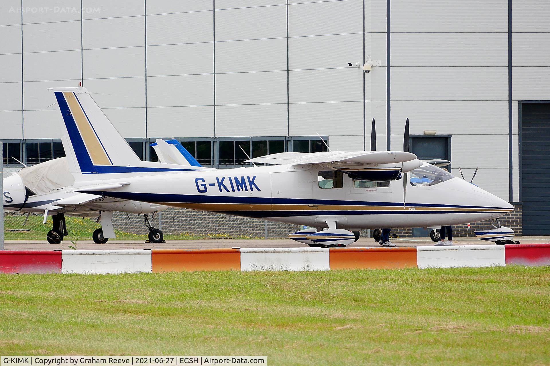G-KIMK, 1975 Partenavia P-68B C/N 27, Parked at Norwich.