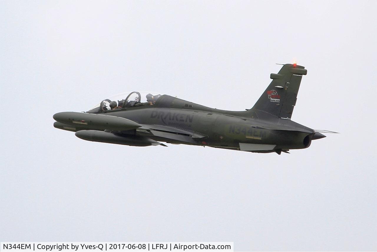 N344EM, 1991 Aermacchi MB-339CB C/N 6801/174, Aermacchi MB-339CB, Climbing from rwy 26, Landivisiau Naval Air Base (LFRJ) Tiger Meet 2017