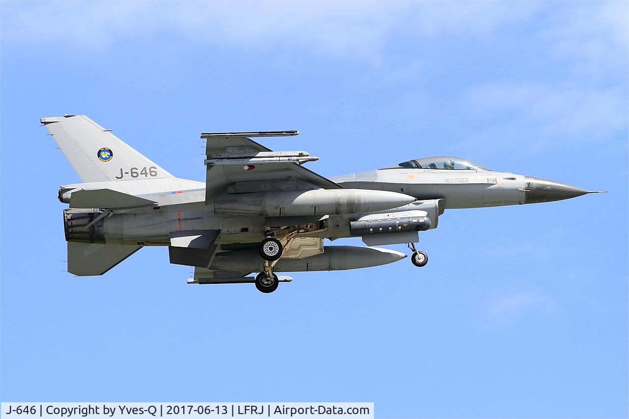 J-646, Fokker F-16AM Fighting Falcon C/N 6D-78, Fokker F-16AM Fighting Falcon, Short approach rwy 08, Landivisiau Naval Air Base (LFRJ) Tiger Meet 2017