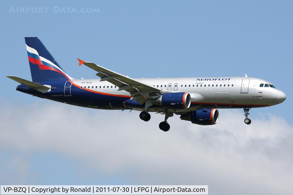VP-BZQ, 2008 Airbus A320-214 C/N 3627, at cdg