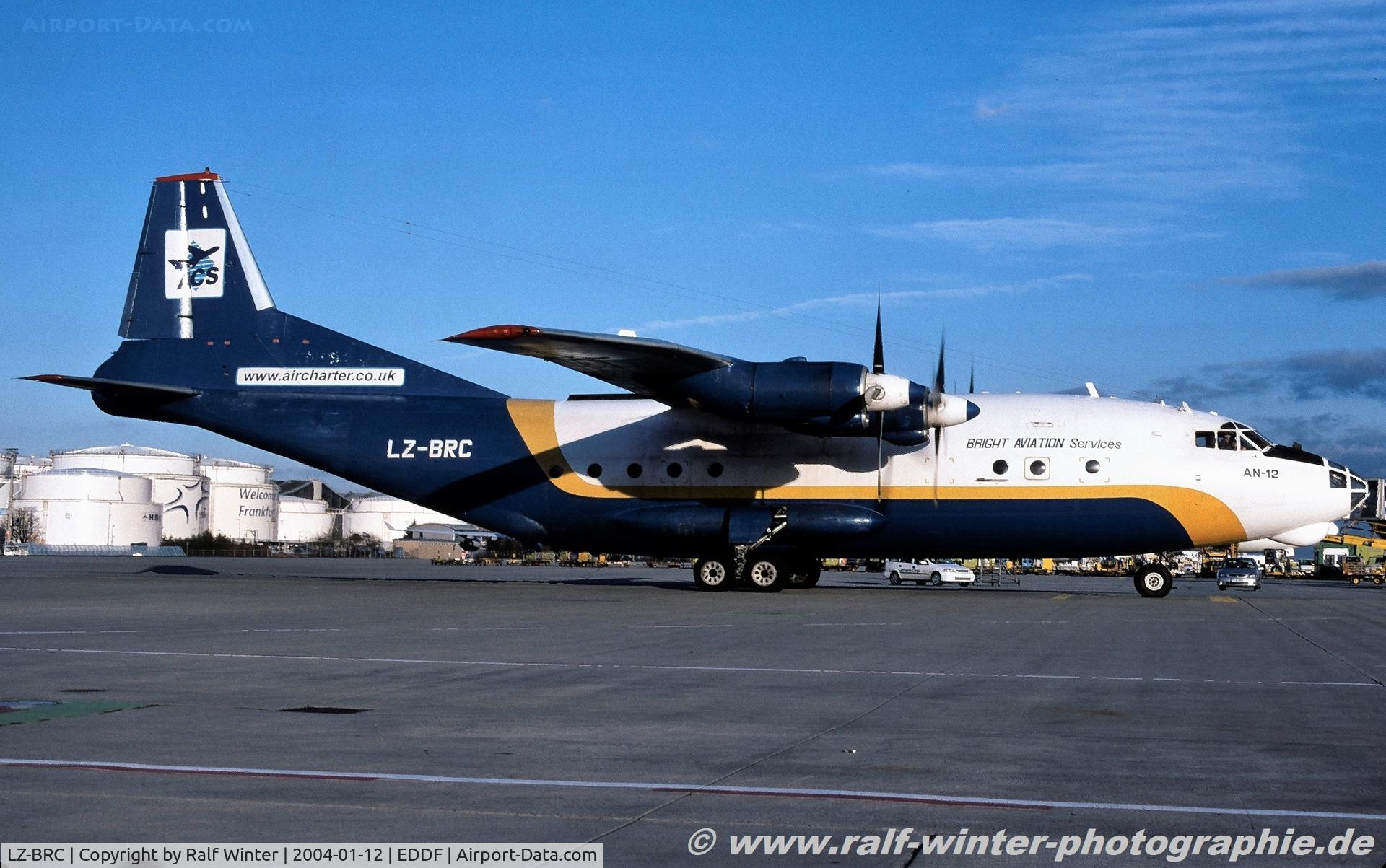 LZ-BRC, 1968 Antonov An-12B C/N 8345510, Antanov An-12BP - BRW Bright Aviation Services - 8345510 - LZ-BRC - 01.2004 - FRA