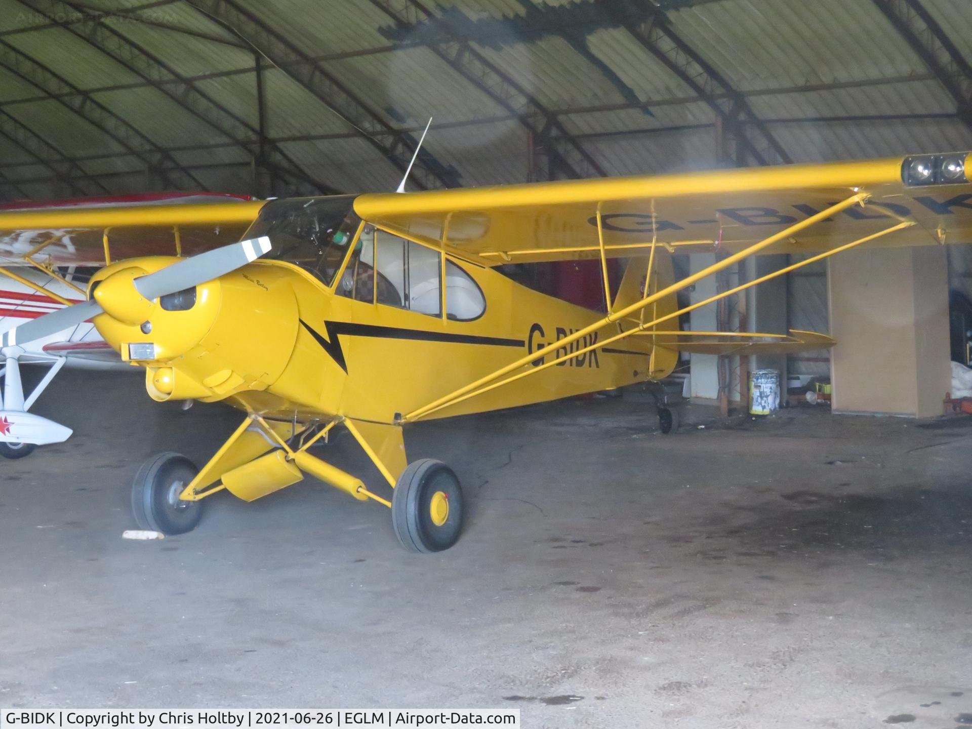 G-BIDK, 1958 Piper PA-18-150 Super Cub C/N 18-6591, In the hangar at White Waltham, Berkshire