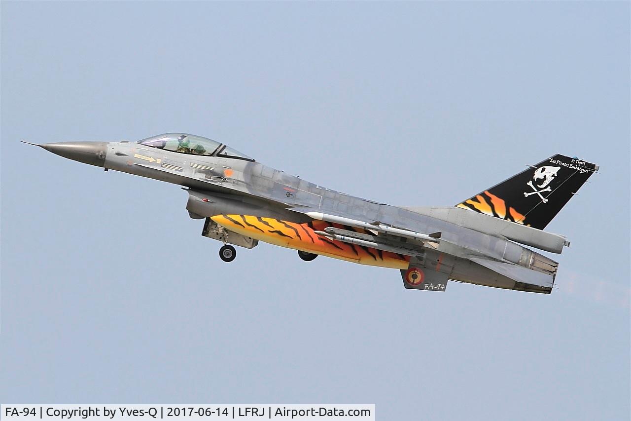 FA-94, SABCA F-16AM Fighting Falcon C/N 6H-94, SABCA F-16AM Fighting Falcon, Take off rwy 26, Landivisiau Naval Air Base (LFRJ) Tiger Meet 2017
