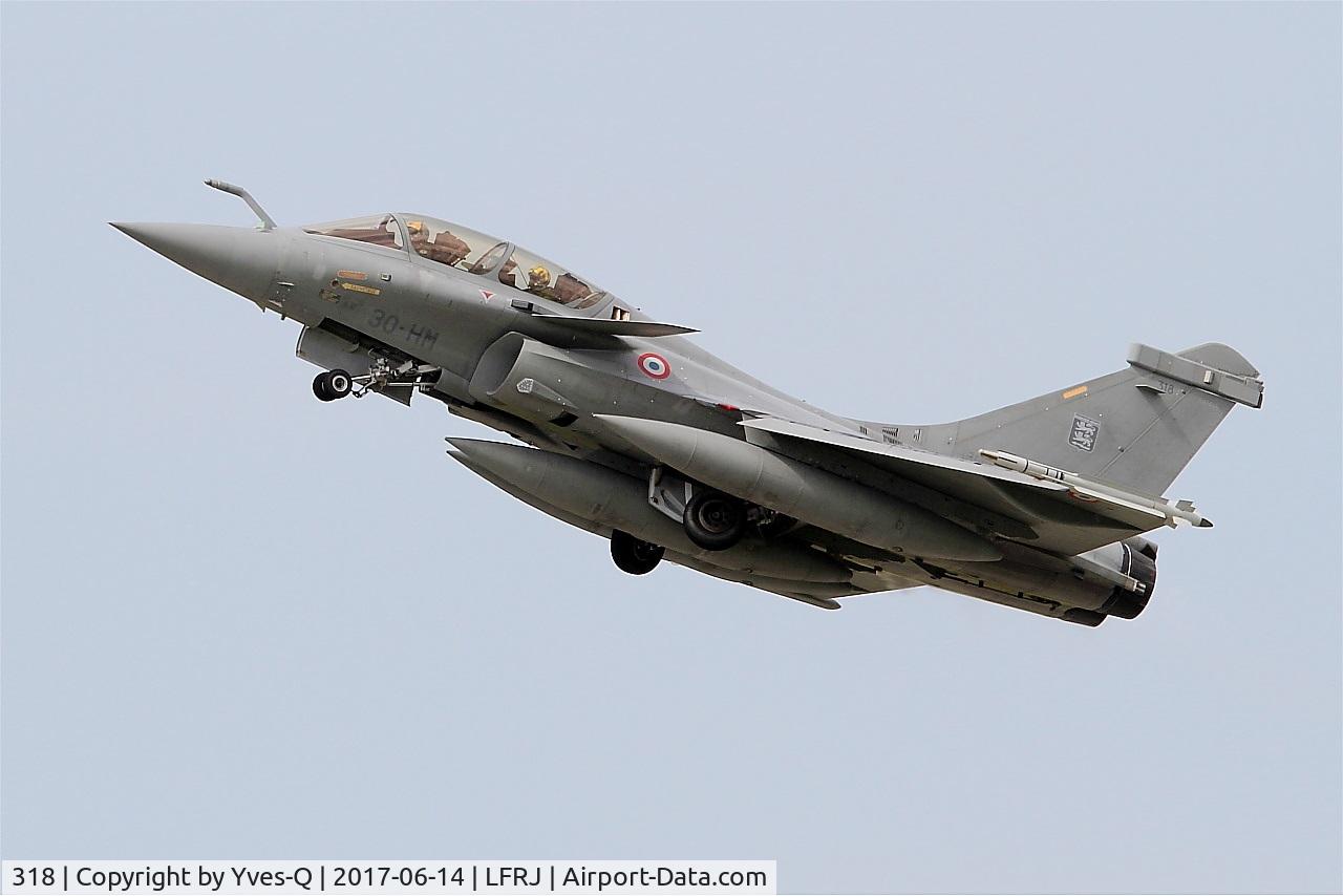 318, Dassault Rafale B C/N 318, Dassault Rafale B, Climbing from rwy 26, Landivisiau naval air base (LFRJ) Tiger Meet 2017
