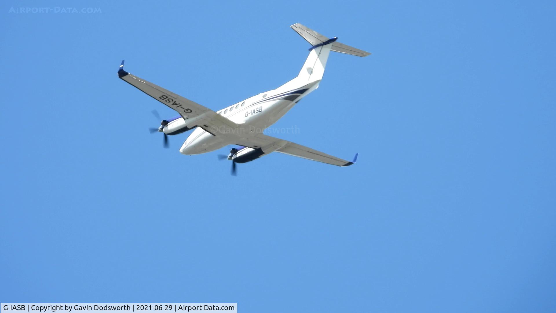 G-IASB, 2017 Beech B200GT Super King Air King Air C/N BY-278, Above Darlington on June 29th 2021 as Medops 01 undertaking crew training
