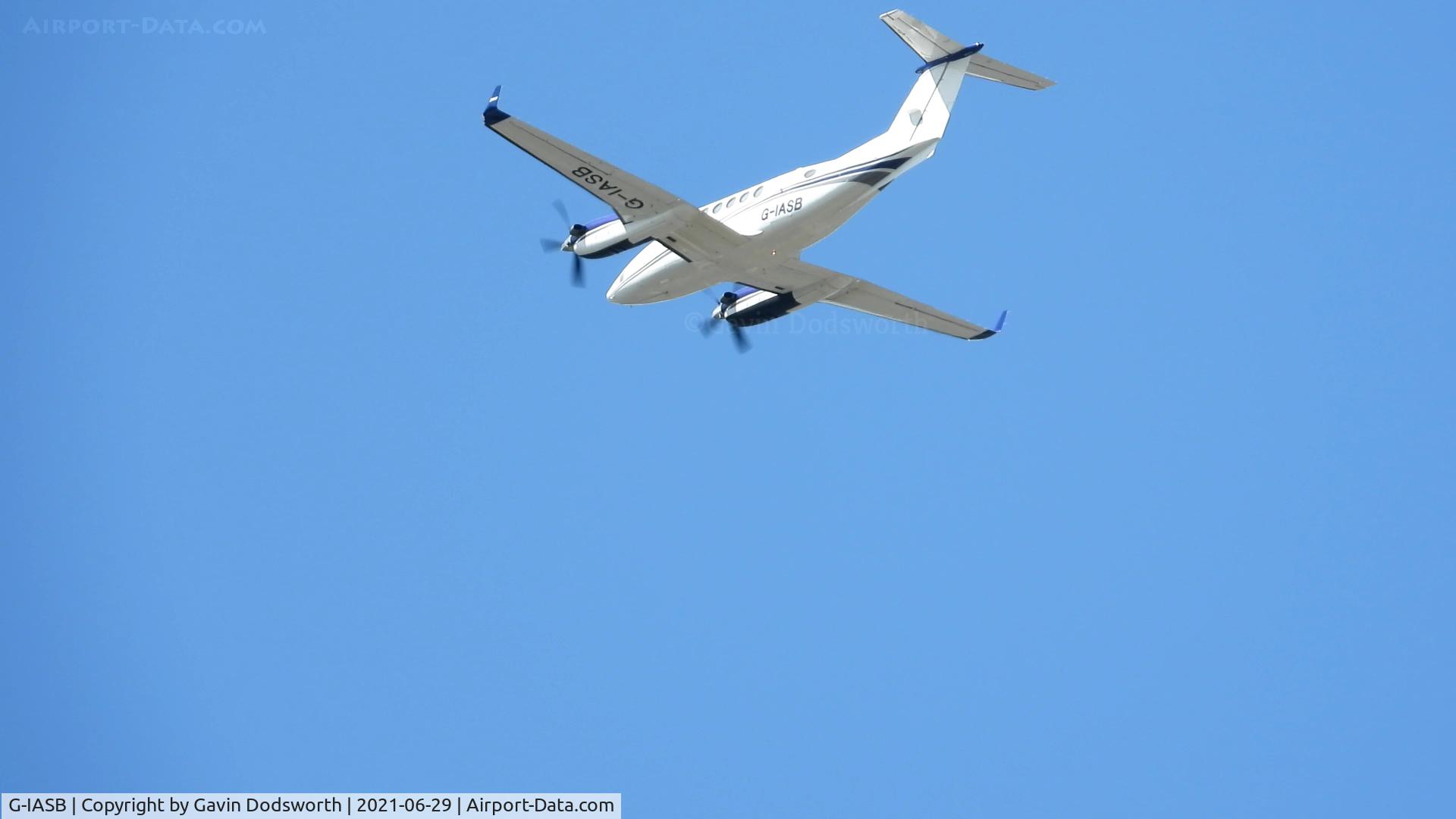 G-IASB, 2017 Beech B200GT Super King Air King Air C/N BY-278, Above Darlington on June 29th 2021 as Medops 01 undertaking crew training
