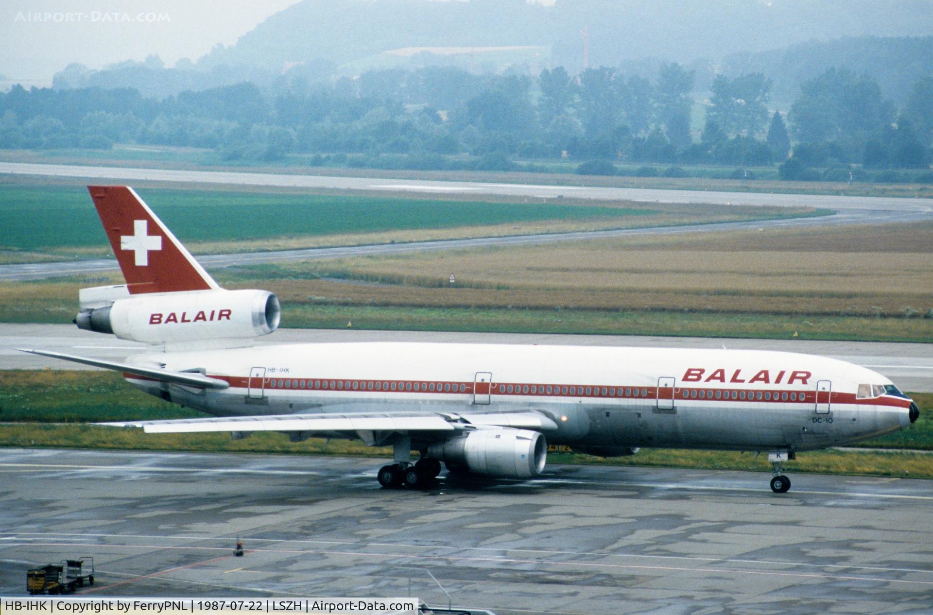 HB-IHK, 1978 McDonnell Douglas DC-10-30 C/N 46998, Balair DC-10-30 taxiing for departure