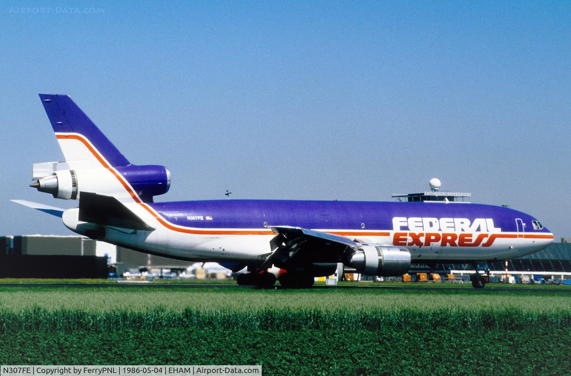 N307FE, 1986 McDonnell Douglas MD-10-30F C/N 48291, Fedex DC-10-30 landing