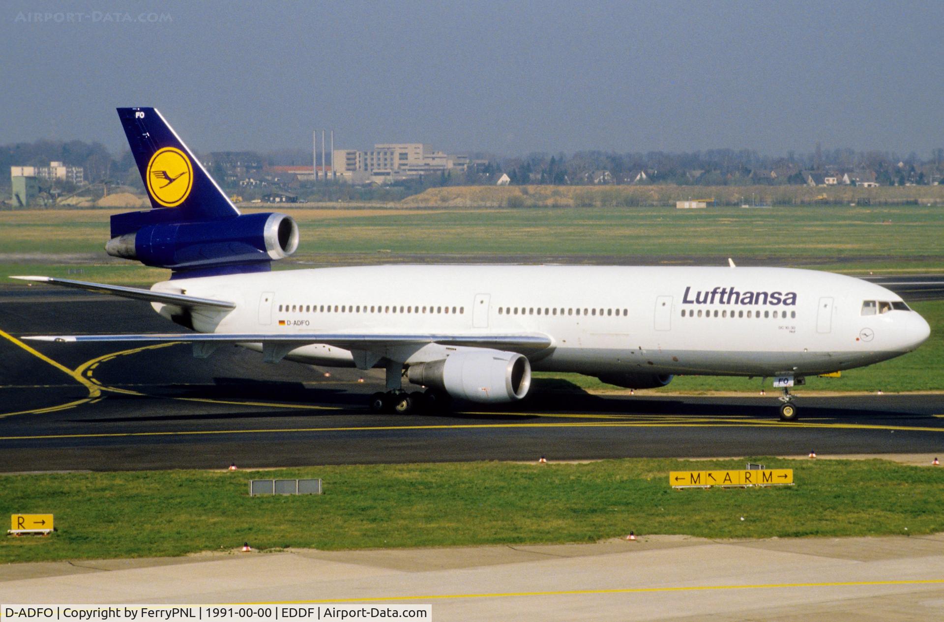 D-ADFO, 1974 McDonnell Douglas DC-10-30F C/N 47925, Lufthansa DC-10-30 vacating the runway
