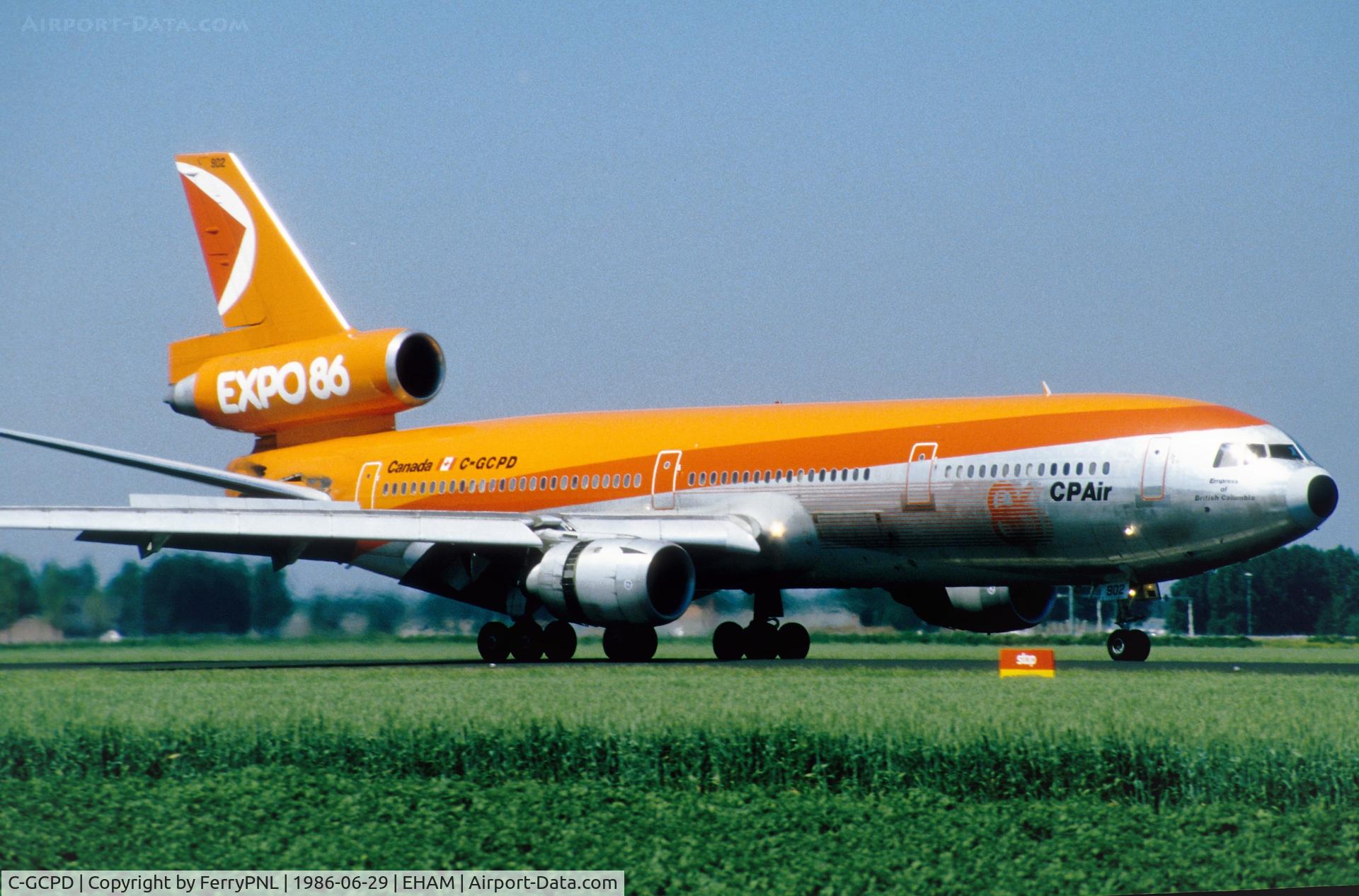 C-GCPD, 1979 McDonnell Douglas DC-10-30F C/N 46541, Landing of CP Air Dc-10-30
