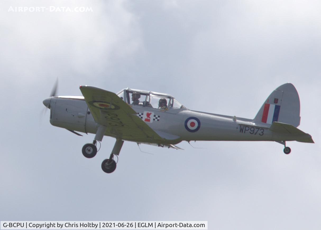 G-BCPU, 1953 De Havilland DHC-1 Chipmunk T.10 C/N C1/0839, Just taken off from White Waltham, Berkshire