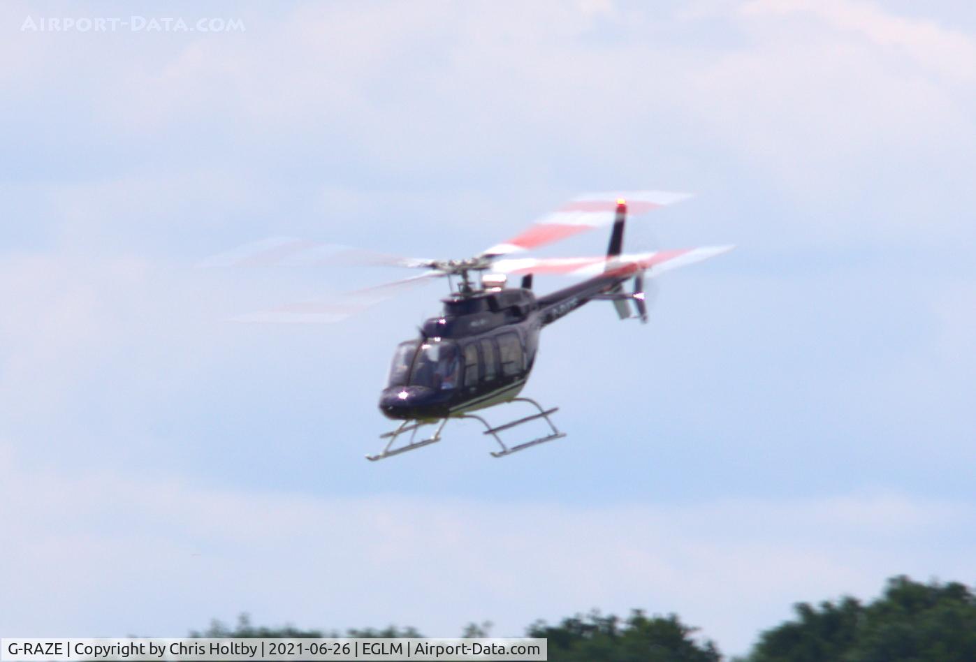 G-RAZE, 2020 Bell 407 C/N 54914, Leaving White Waltham, Berkshire