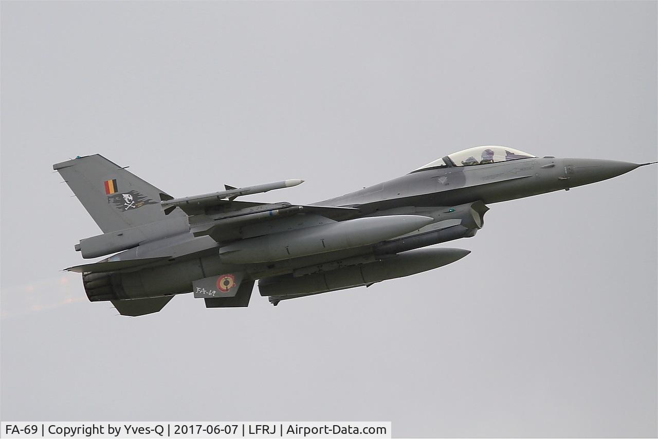 FA-69, 1983 SABCA F-16AM Fighting Falcon C/N 6H-69, Sabca F-16AM Fighting Falcon, Climbing from rwy 26, Landivisiau Naval Air Base (LFRJ) Tiger Meet 2017