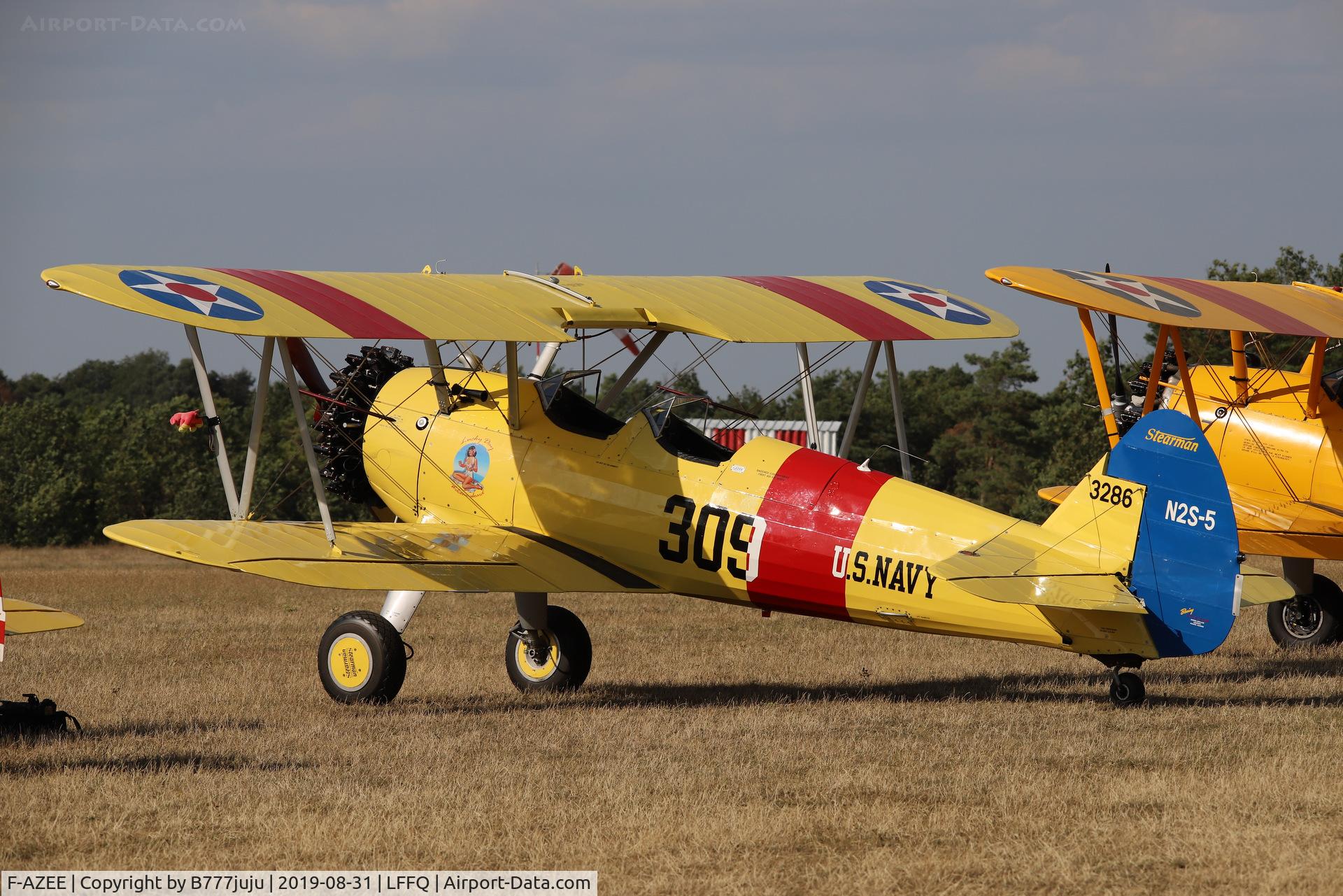 F-AZEE, 1941 Boeing N2S-4 Kaydet (A75N1) C/N 75-3286, Stearman Fly-in 2019