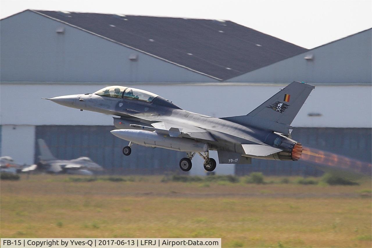 FB-15, General Dynamics F-16BM Fighting Falcon C/N 6J-15, General Dynamics F-16BM Fighting Falcon, Take off rwy 08, Landivisiau Naval Air Base (LFRJ) Tiger Meet 2017