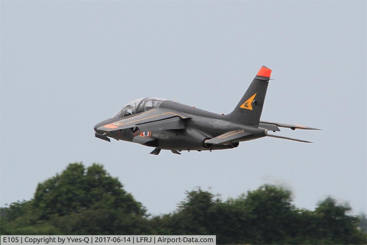 E105, Dassault-Dornier Alpha Jet E C/N E105, Dassault-Dornier Alpha Jet E, Take off rwy 26, Landivisiau Naval Air Base (LFRJ) Tiger Meet 2017