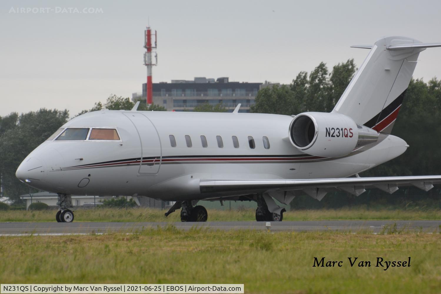 N231QS, 2017 Bombardier Challenger 650 (CL-600-2B16) C/N 6095, At Ostend Airport.