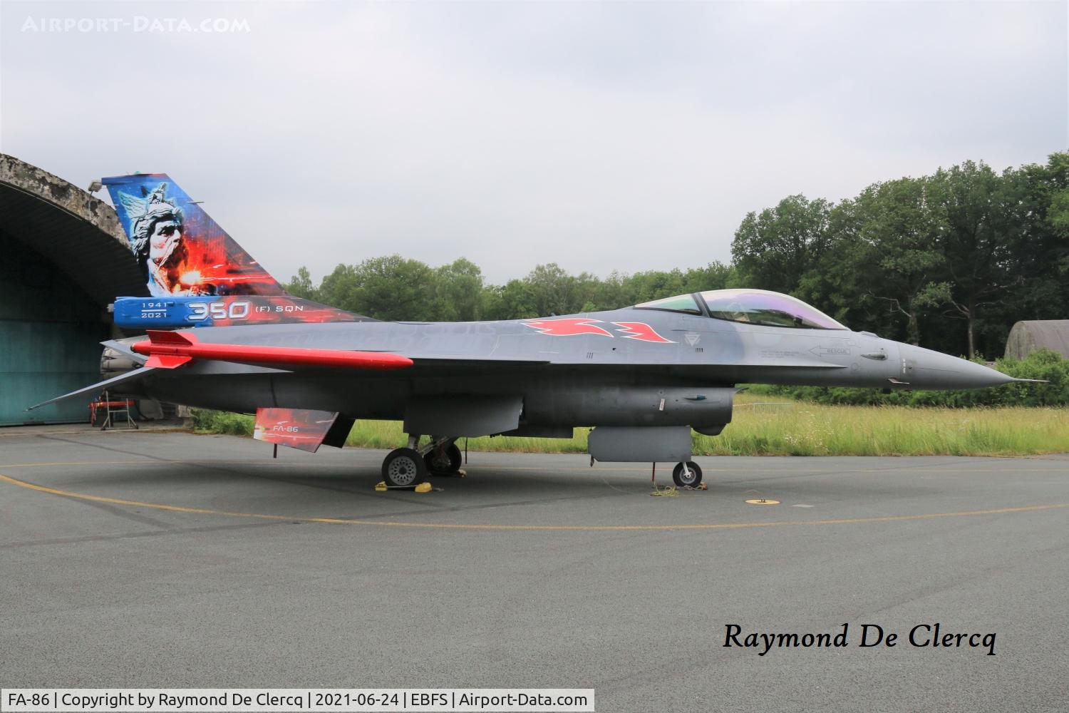 FA-86, SABCA F-16AM Fighting Falcon C/N 6H-86, Special paint 80 years 350 sq.