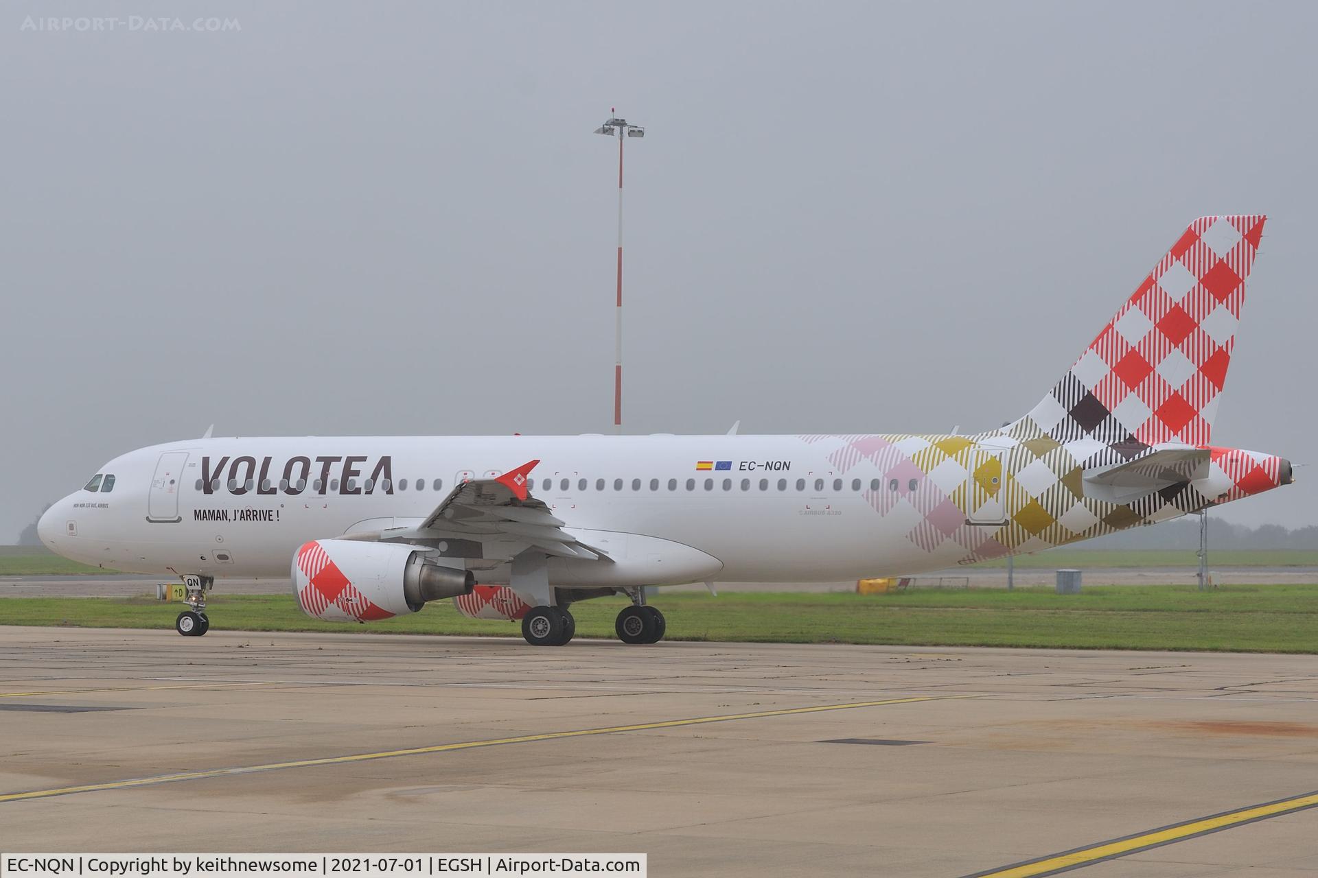 EC-NQN, 2011 Airbus A320-214 C/N 4675, Leaving Norwich for Venice following paintwork.