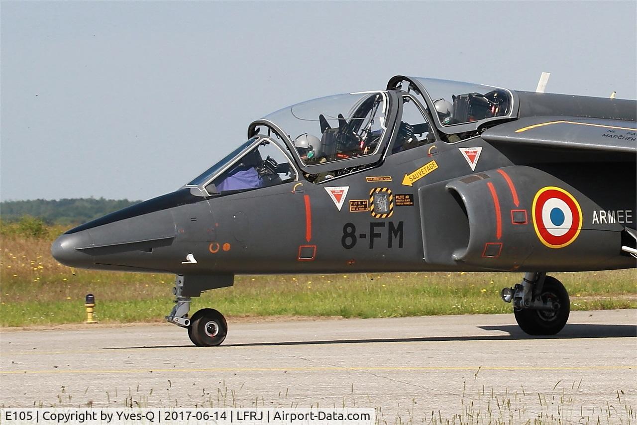 E105, Dassault-Dornier Alpha Jet E C/N E105, Dassault-Dornier Alpha Jet E, Taxiing to parking area, Landivisiau Naval Air Base (LFRJ) Tiger Meet 2017