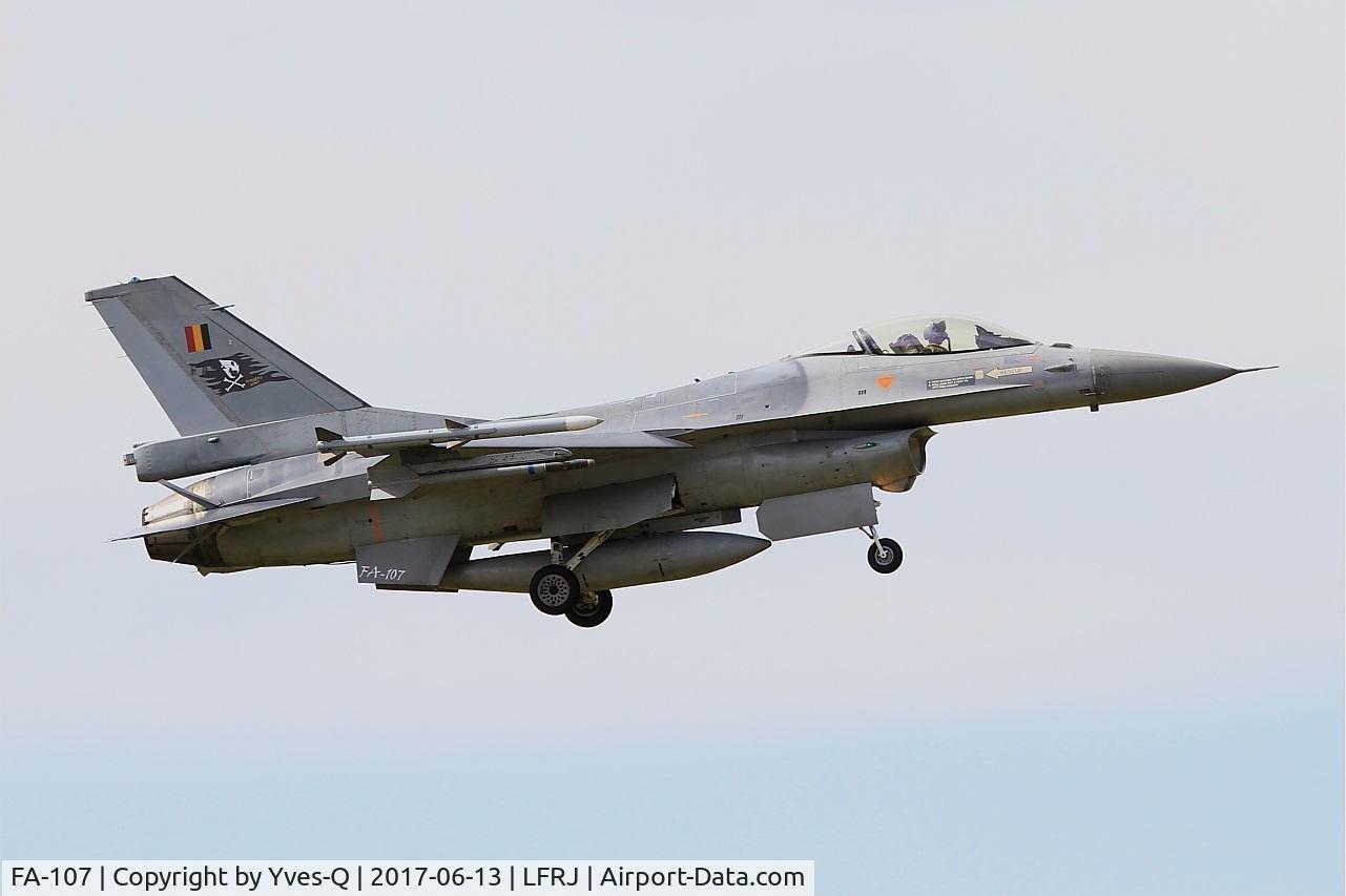 FA-107, 1980 SABCA F-16AM Fighting Falcon C/N 6H-107, SABCA F-16AM Fighting Falcon, On final rwy 08, Landivisiau Naval Air Base (LFRJ) Tiger Meet 2017
