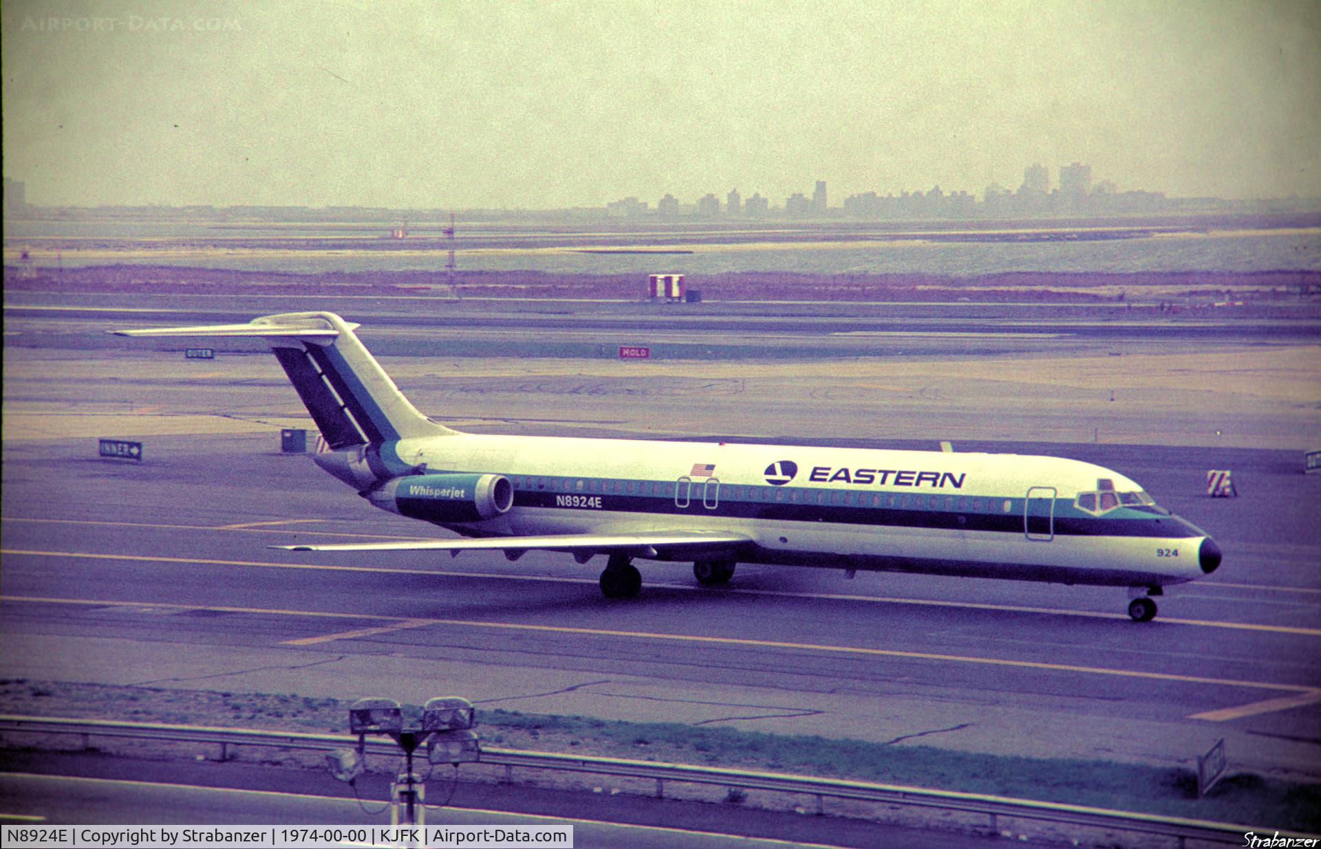 N8924E, 1967 Douglas DC-9-31 C/N 45839, Scanned from an old slide of mine.    Taken from the car park at the Pan Am terminal at JFK    Apr-May 1974