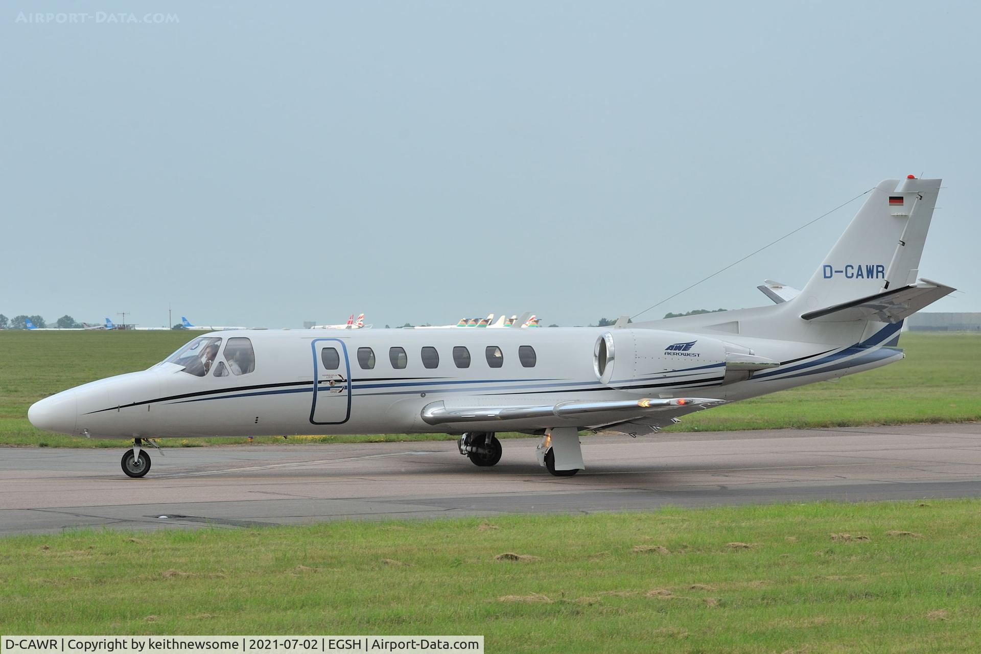 D-CAWR, 2009 Cessna 560 Citation Encore+ C/N 560-0809, Arriving at Norwich.