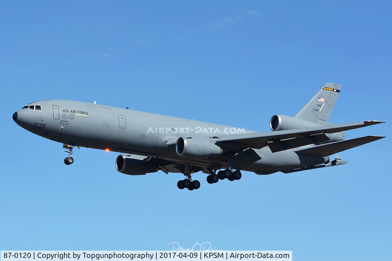 87-0120, 1987 McDonnell Douglas KC-10A Extender C/N 48306, TEAM11 inbound