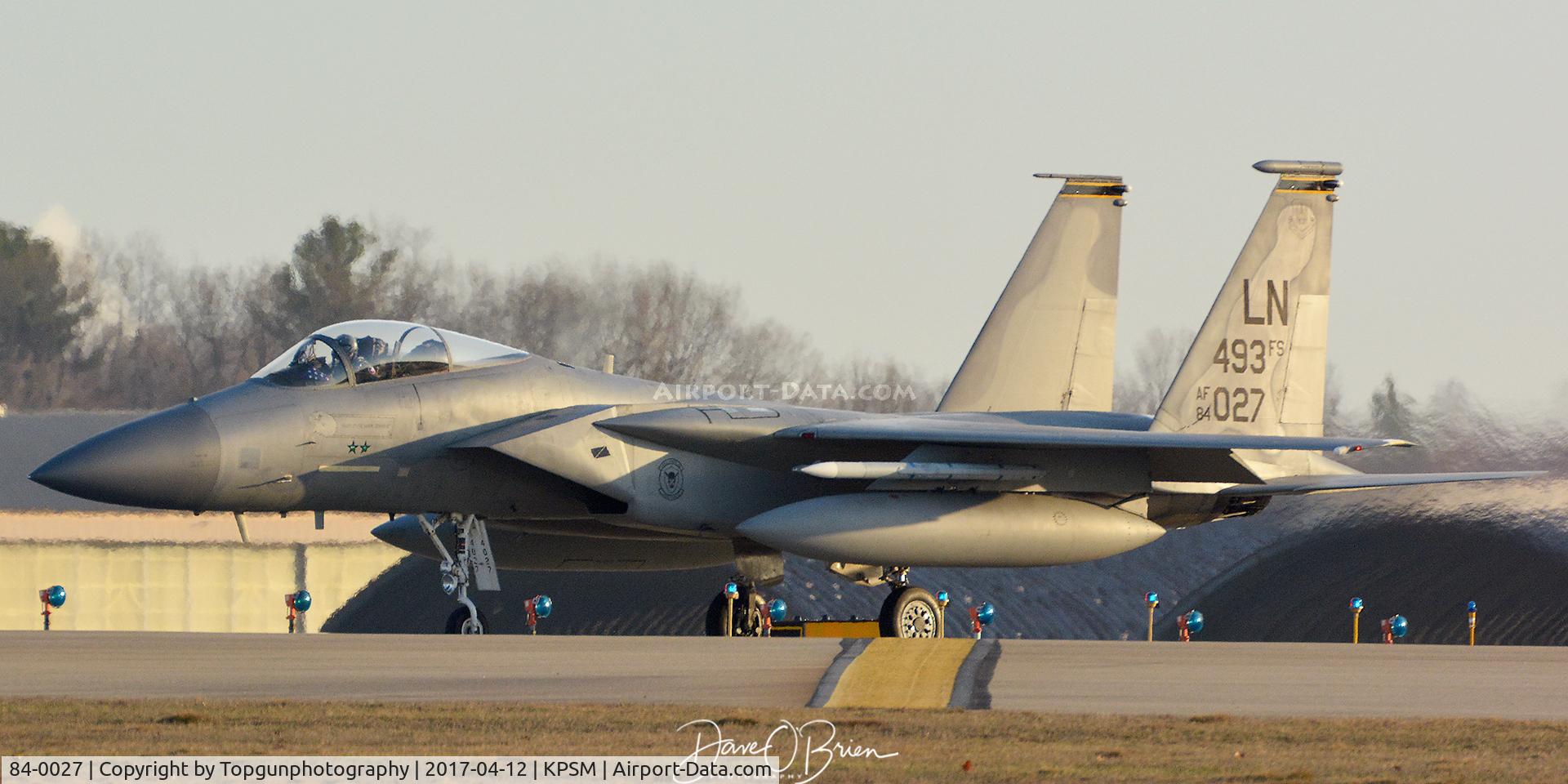 84-0027, 1984 McDonnell Douglas F-15C Eagle C/N 0938/C330, REAPER01 taking the active at sunrise to head to Nellis AFB for Red Flag