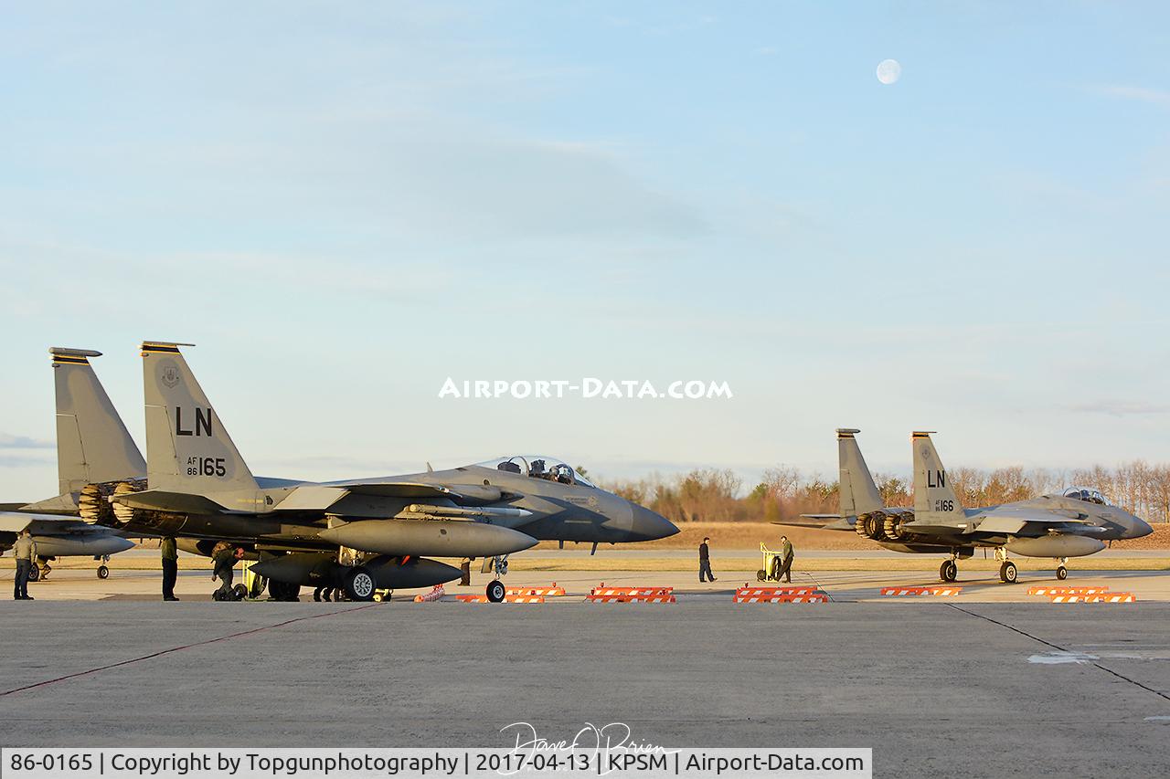 86-0165, 1986 McDonnell Douglas F-15C Eagle C/N 1013/C393, REAPER Flight getting their clearance to Nellis