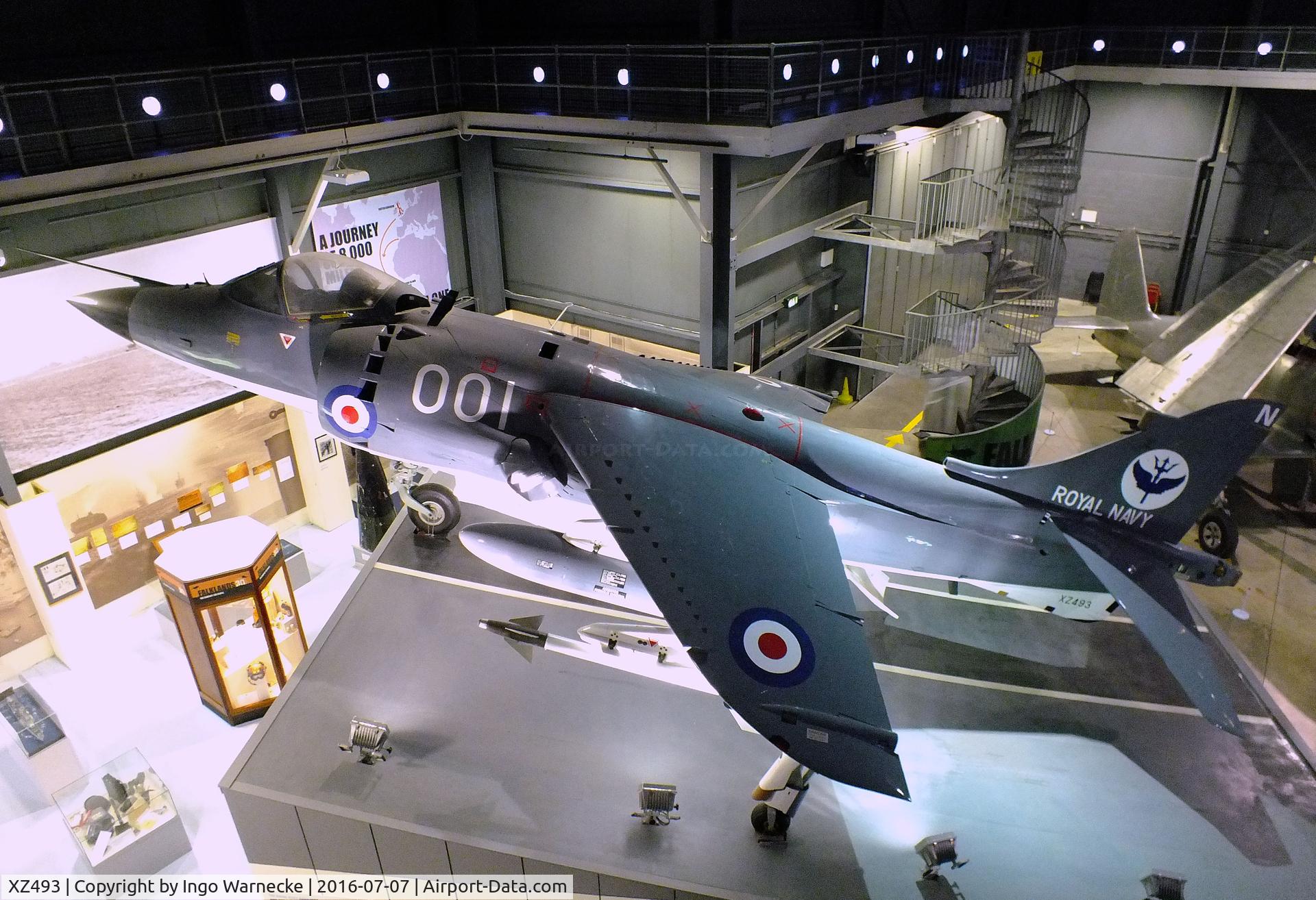 XZ493, 1980 British Aerospace Sea Harrier FRS.1 C/N 41H-912017, BAe Sea Harrier FRS1 at the FAA Museum, Yeovilton