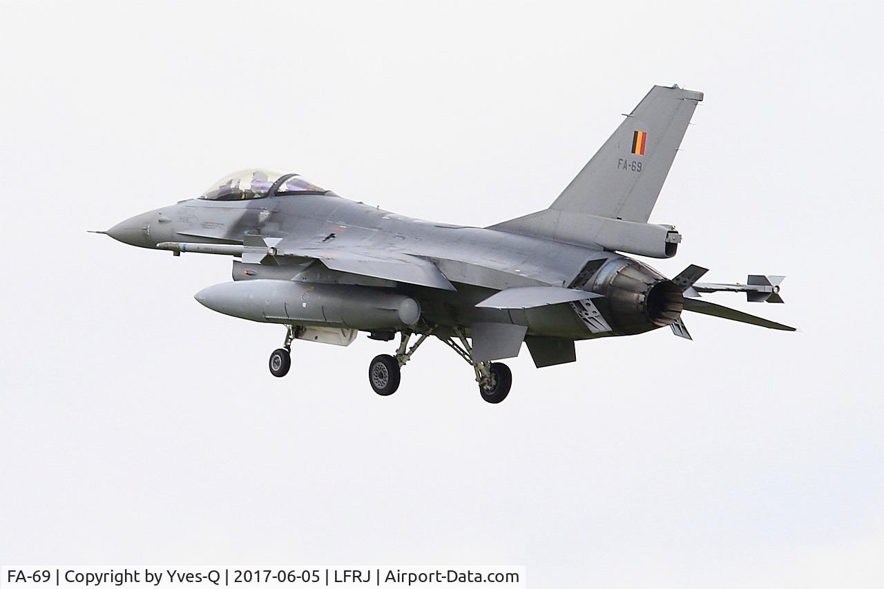 FA-69, 1983 SABCA F-16AM Fighting Falcon C/N 6H-69, SABCA F-16AM Fighting Falcon, On final rwy 26, Landivisiau Naval Air Base (LFRJ) Tiger Meet 2017