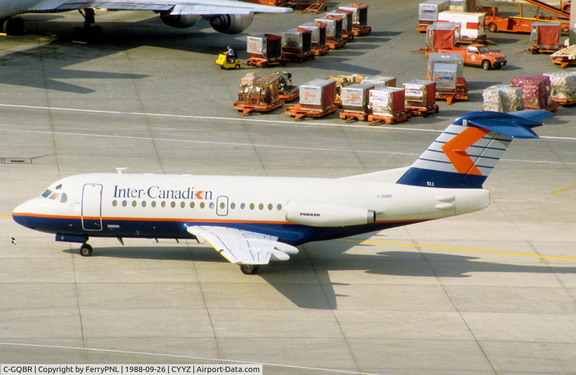 C-GQBR, 1969 Fokker F.28-1000 Fellowship C/N 11012, Inter-Canadien F28