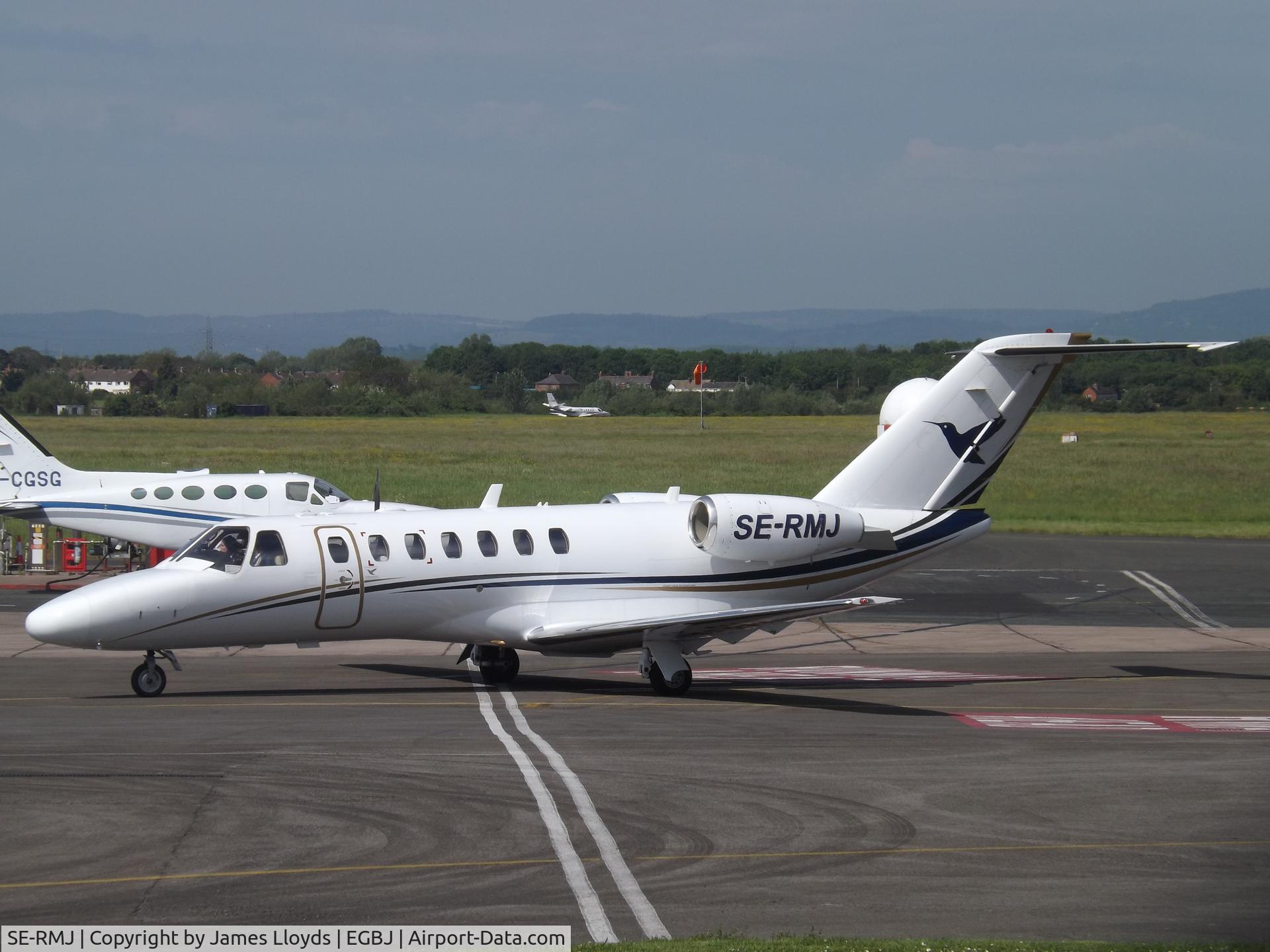 SE-RMJ, 2007 Cessna 525B CitationJet CJ3 C/N 525B-0183, Taxing in at Gloucestershire Airport.
