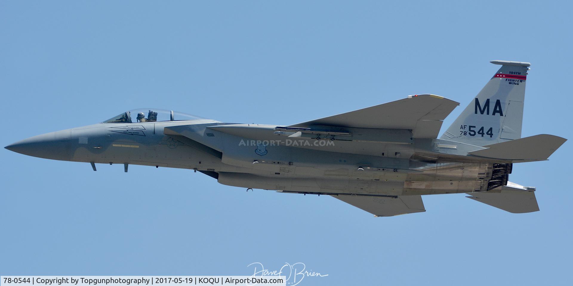 78-0544, McDonnell Douglas F-15C Eagle C/N 0535/C077, KILLER01 from the 104th FW in the overhead to land