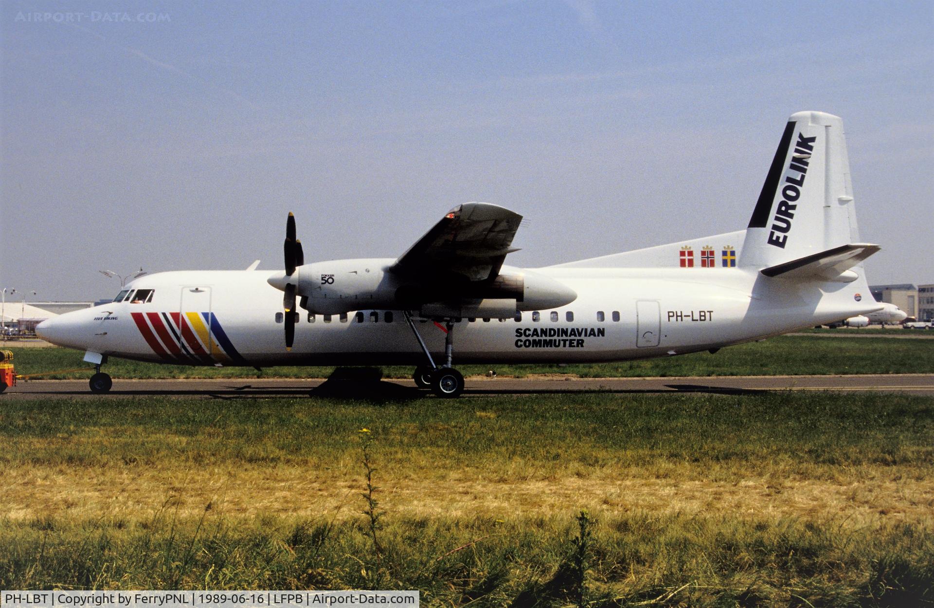 PH-LBT, 1989 Fokker 50 C/N 20159, Demo Fokker Fk50 in SAS livery