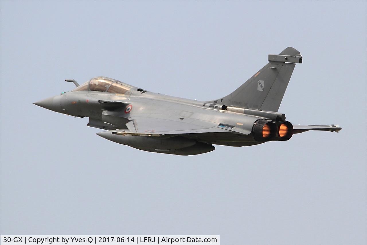30-GX, 2014 Dassault Rafale C C/N 145, Dassault Rafale C, Climbing from rwy 26, Landivisiau Naval Air Base (LFRJ) Tiger Meet 2017