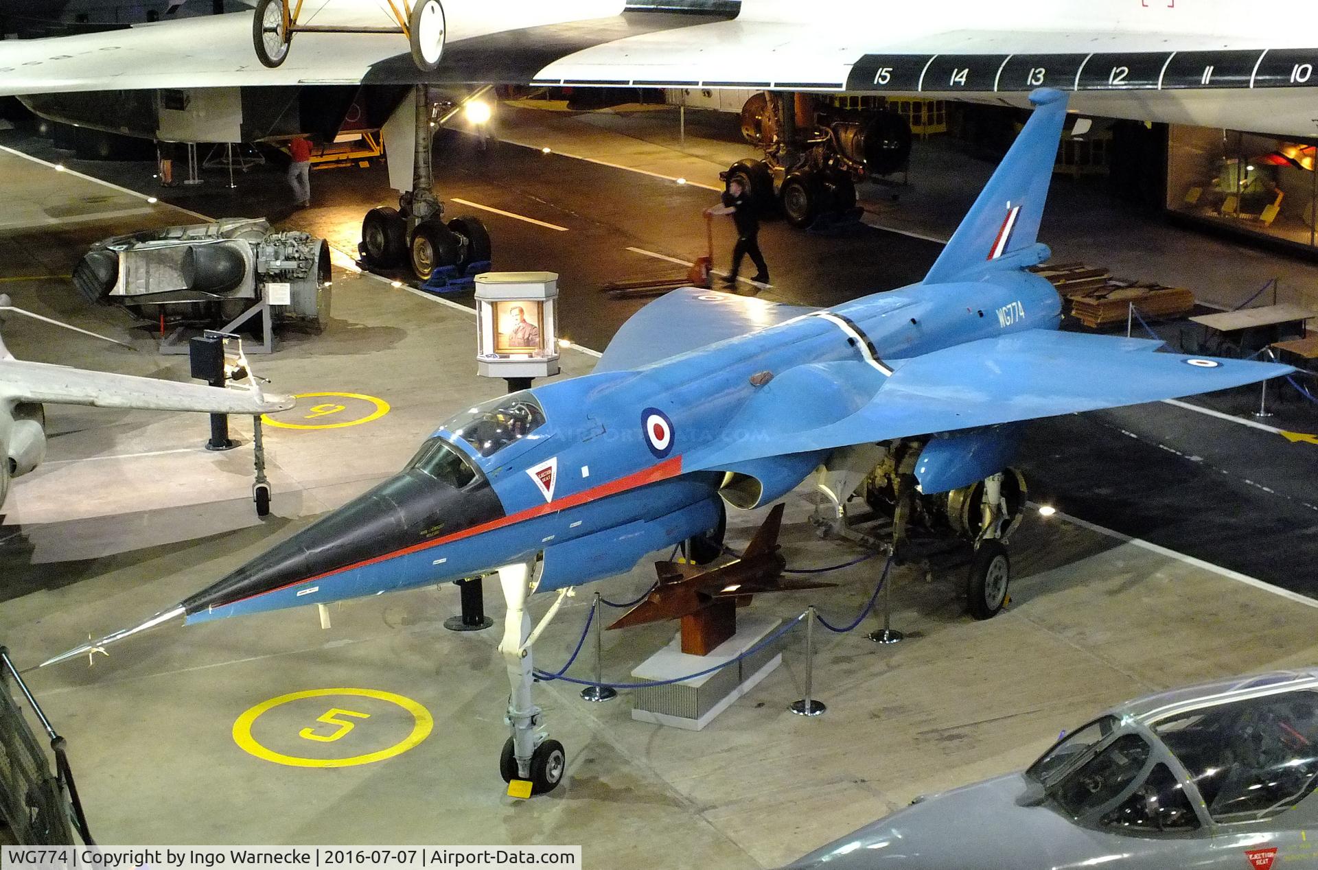 WG774, BAC 221 C/N F.9421, Fairey Delta FD2, converted to BAC 221 testbed for Concorde ogival wing, at the FAA Museum, Yeovilton