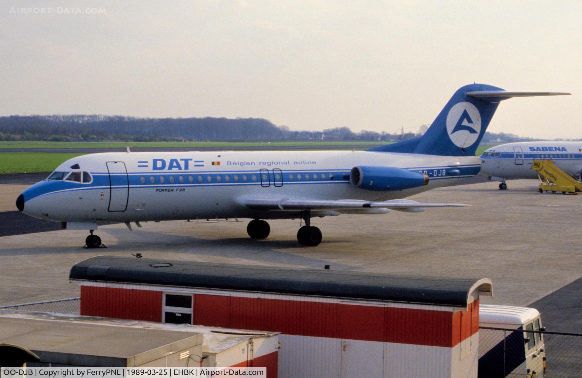 OO-DJB, 1982 Fokker F-28-4000 Fellowship C/N 11184, DAT Fk28 diverted from BRU due to weather