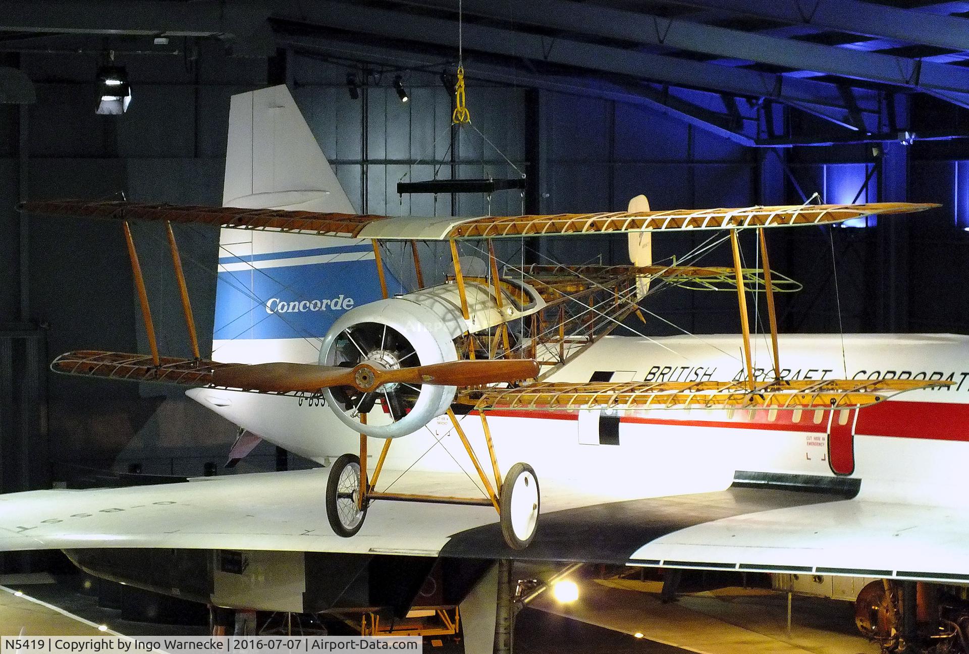 N5419, Bristol Scout Replica C/N 01, Bristol Scout D replica (minus outer skin) at the FAA Museum, Yeovilton