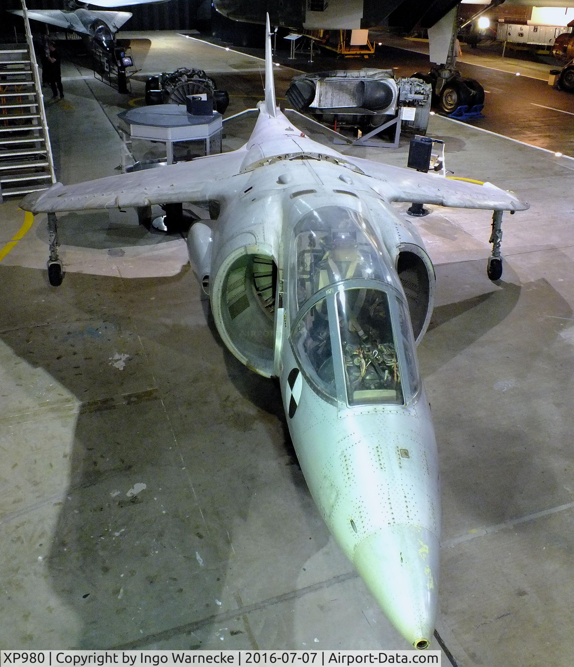 XP980, Hawker Siddeley P.1127 C/N P-05, Hawker P.1127 5th prototype, displayed with Harrier GR1 wings, at the FAA Museum, Yeovilton