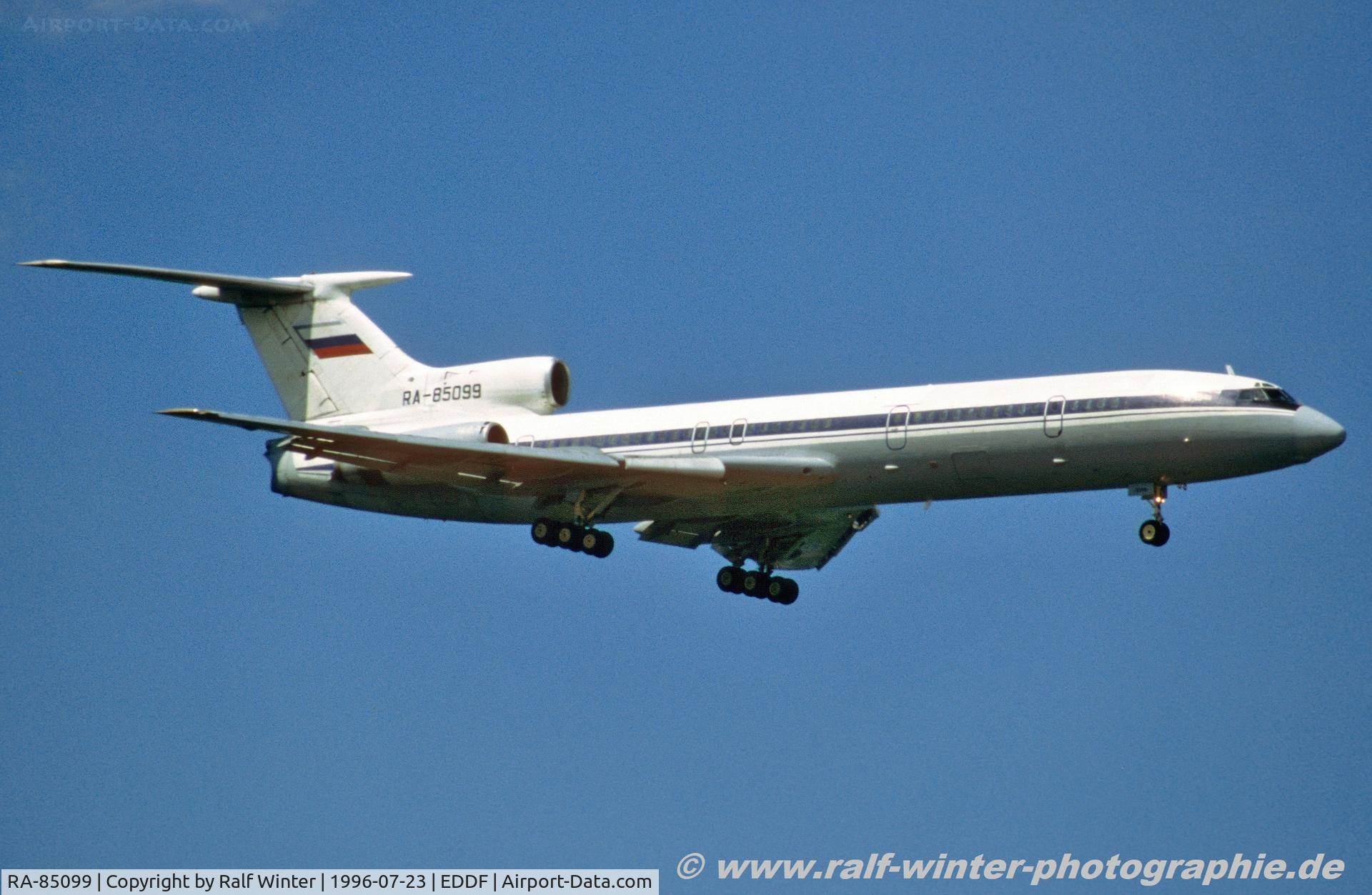 RA-85099, Tupolev Tu-154A C/N 75A099, Tupolev Tu-154A - Aeroflot Russian Airlines - 75A099 - RA-85099 - 23.07.1996 - FRA