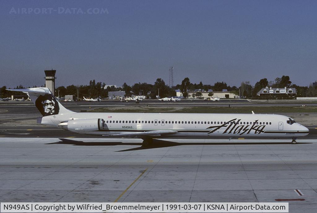 N949AS, 1990 McDonnell Douglas MD-83 (DC-9-83) C/N 53022, SCAN of Kodak 64 Slide

Alaska Airlines