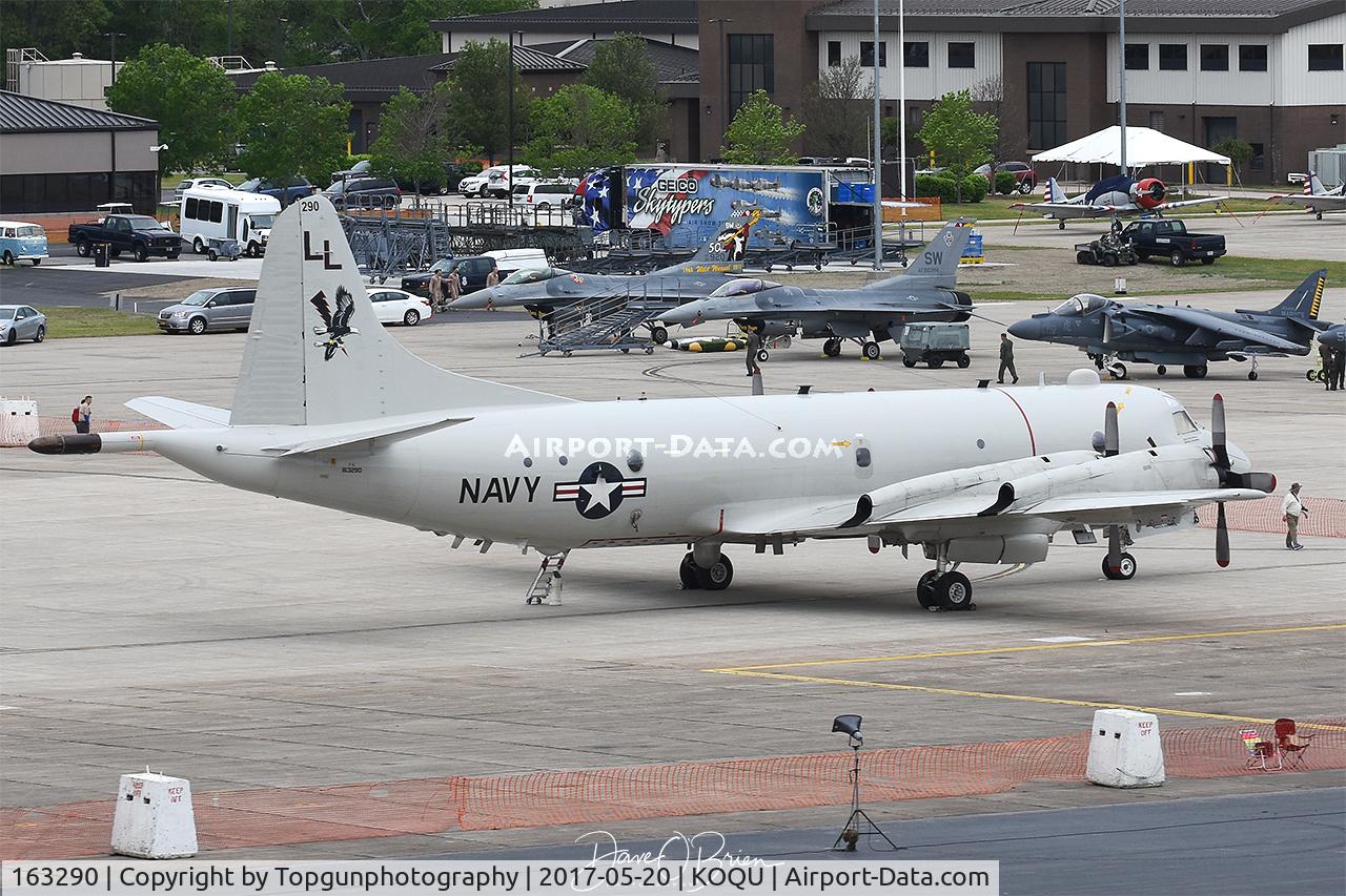 163290, Lockheed P-3C AIP Orion C/N 285G-5815, A static P-3 with the hot ramp in the back with the F-16 & Harrier Demo teams parked