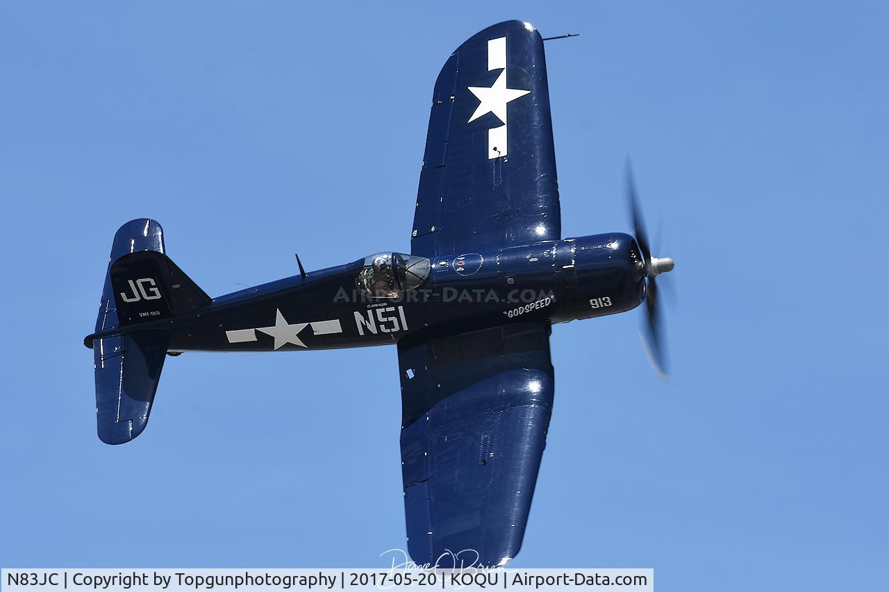 N83JC, 1943 Goodyear FG-1D Corsair C/N 67089, photo pass