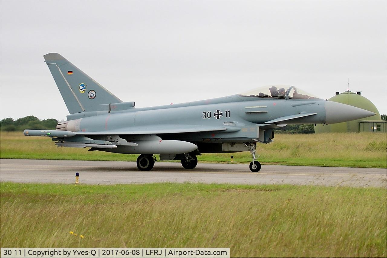 30 11, Eurofighter EF-2000 Typhoon S C/N GS005, Eurofighter EF-2000 Typhoon S, Taxiing to flight line, Landivisiau Naval Air Base (LFRJ) Tiger Meet 2017
