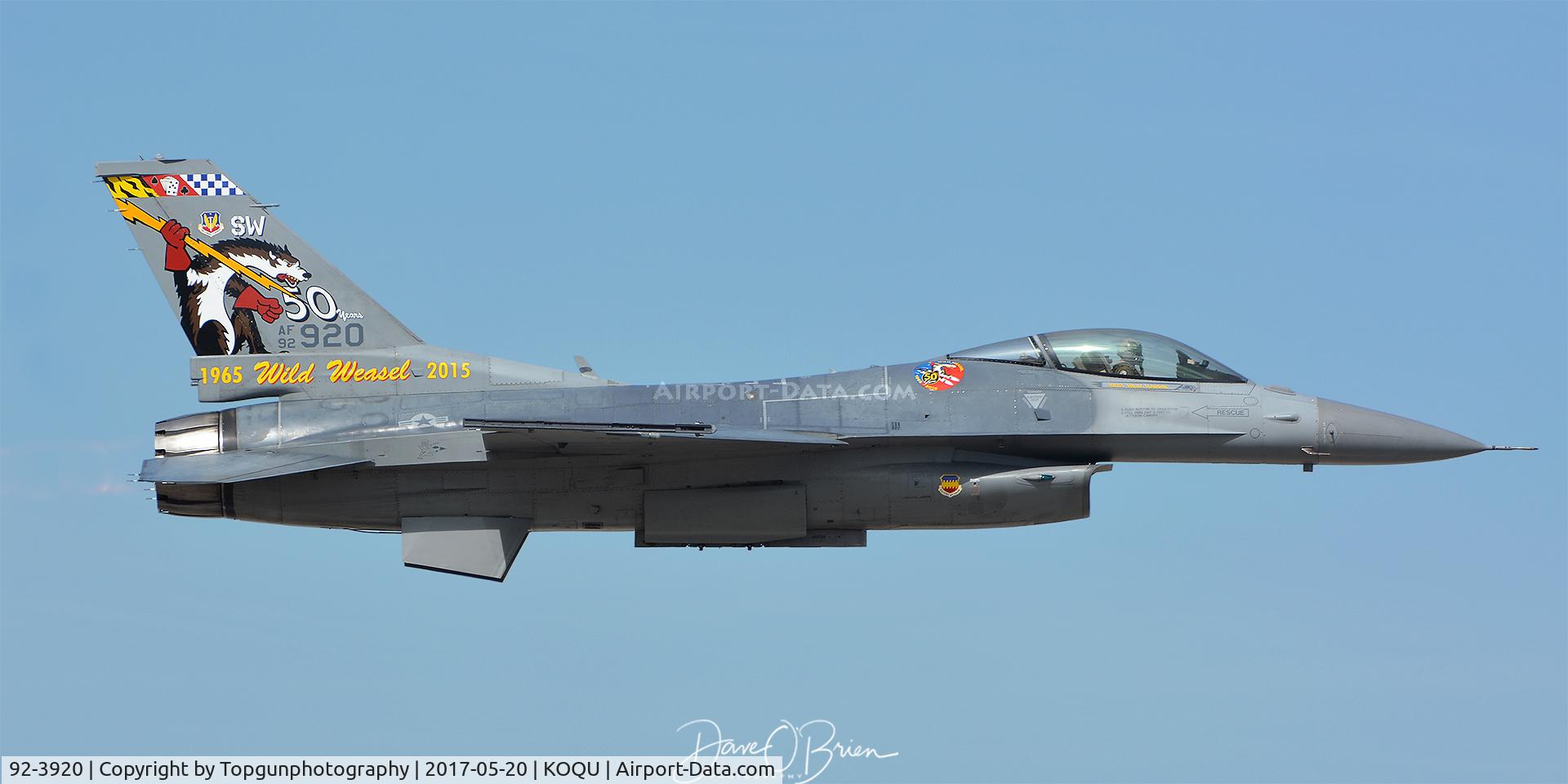 92-3920, Lockheed F-16C Fighting Falcon C/N CC-162, Demo launch